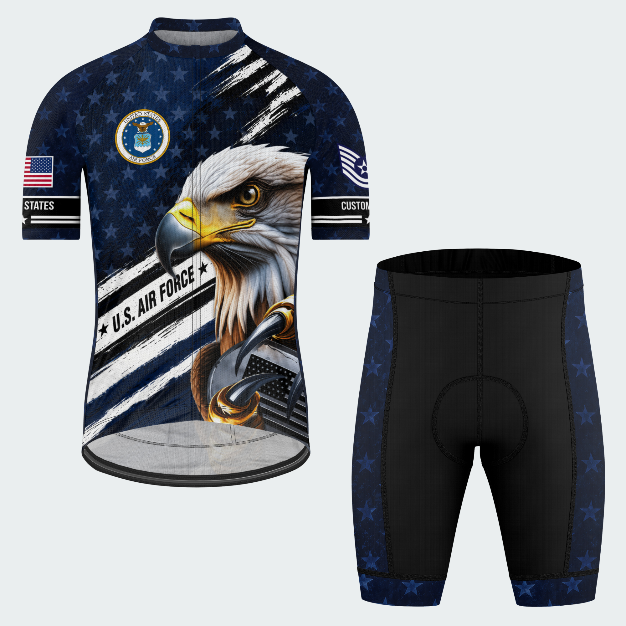 Men’s Personalized U.S. Air Force Eagle Pride Cycling Jersey & Kit
