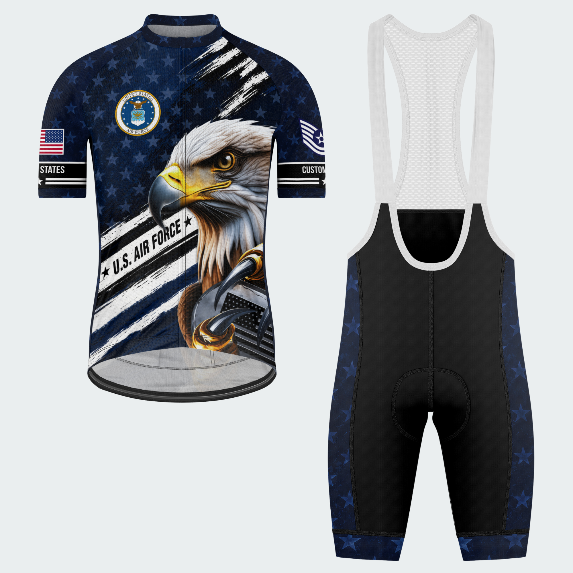 Men’s Personalized U.S. Air Force Eagle Pride Cycling Jersey & Kit