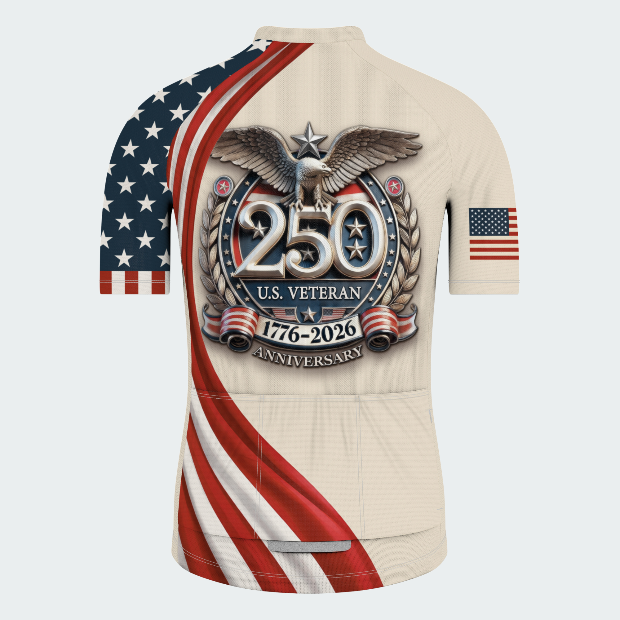 Men’s American Pride U.S. Veteran 250th Anniversary Regular Fit Cycling Jersey
