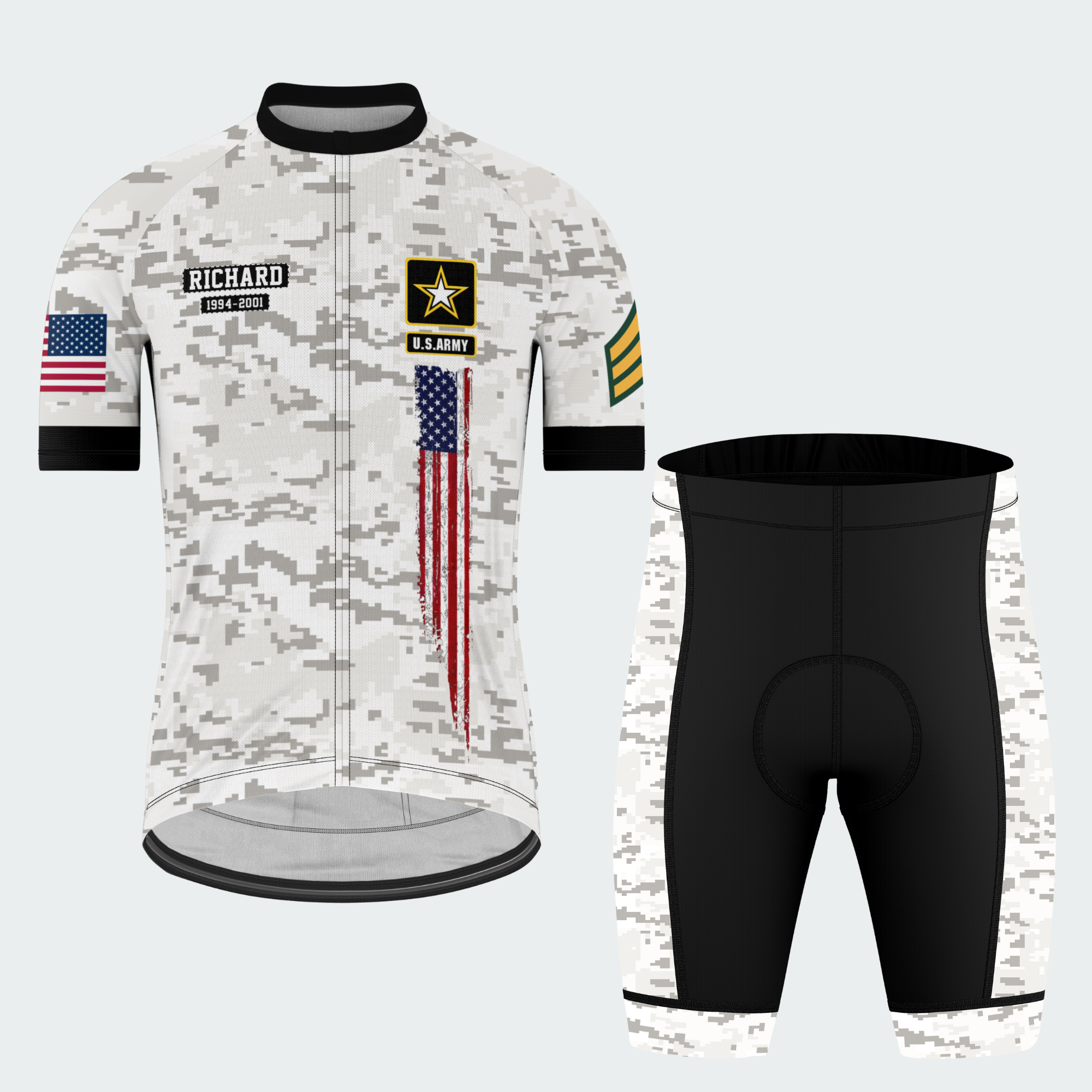 Men’s Personalized Too Old To Fight Army Veteran Cycling Jersey & Kit