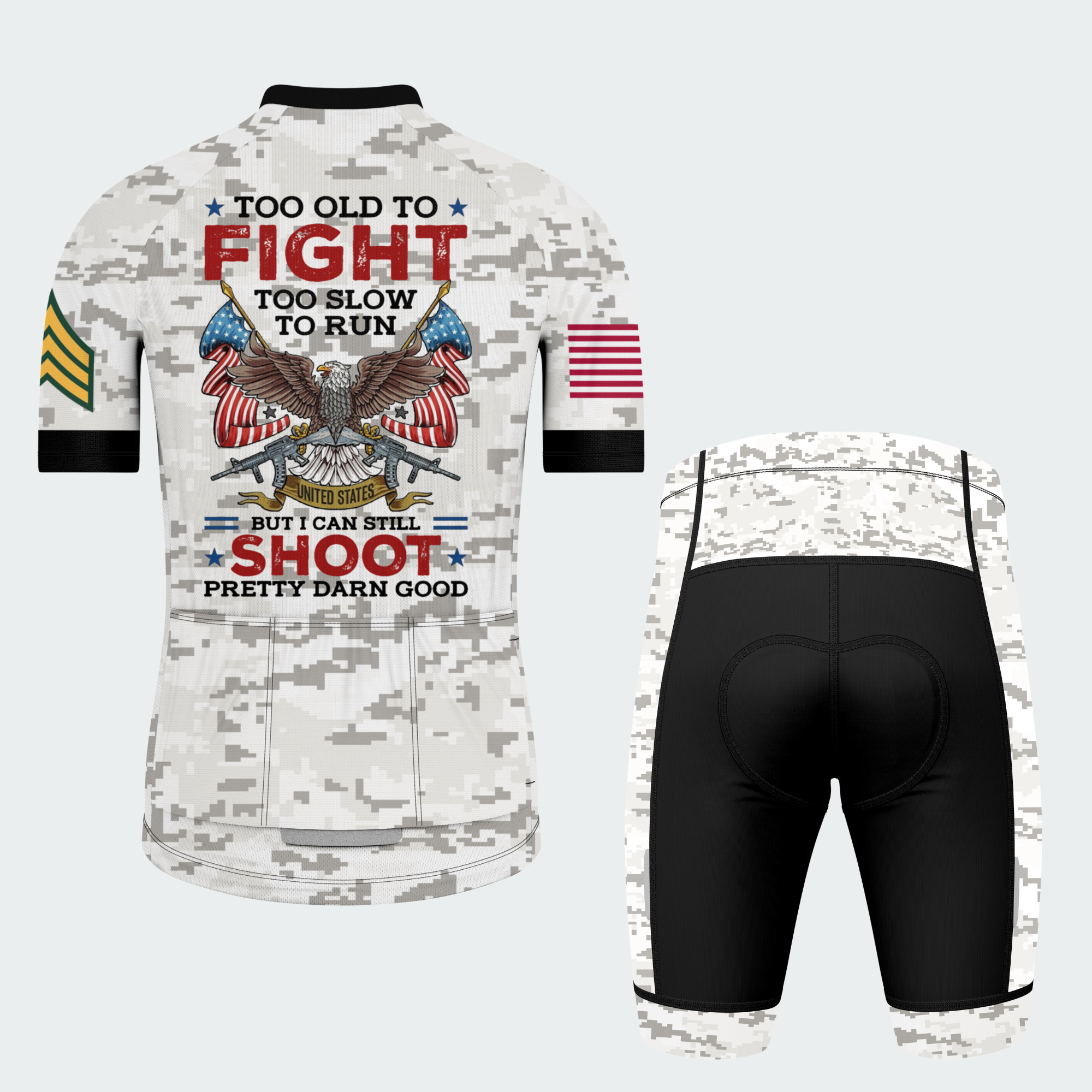 Men’s Personalized Too Old To Fight Army Veteran Cycling Jersey & Kit