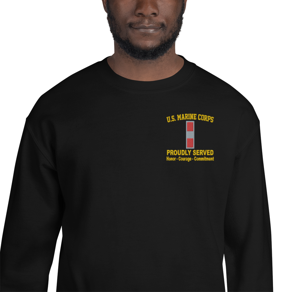 Custom MARlNE Ranks, Insignia Core Values Embroidered Unisex Sweatshirt