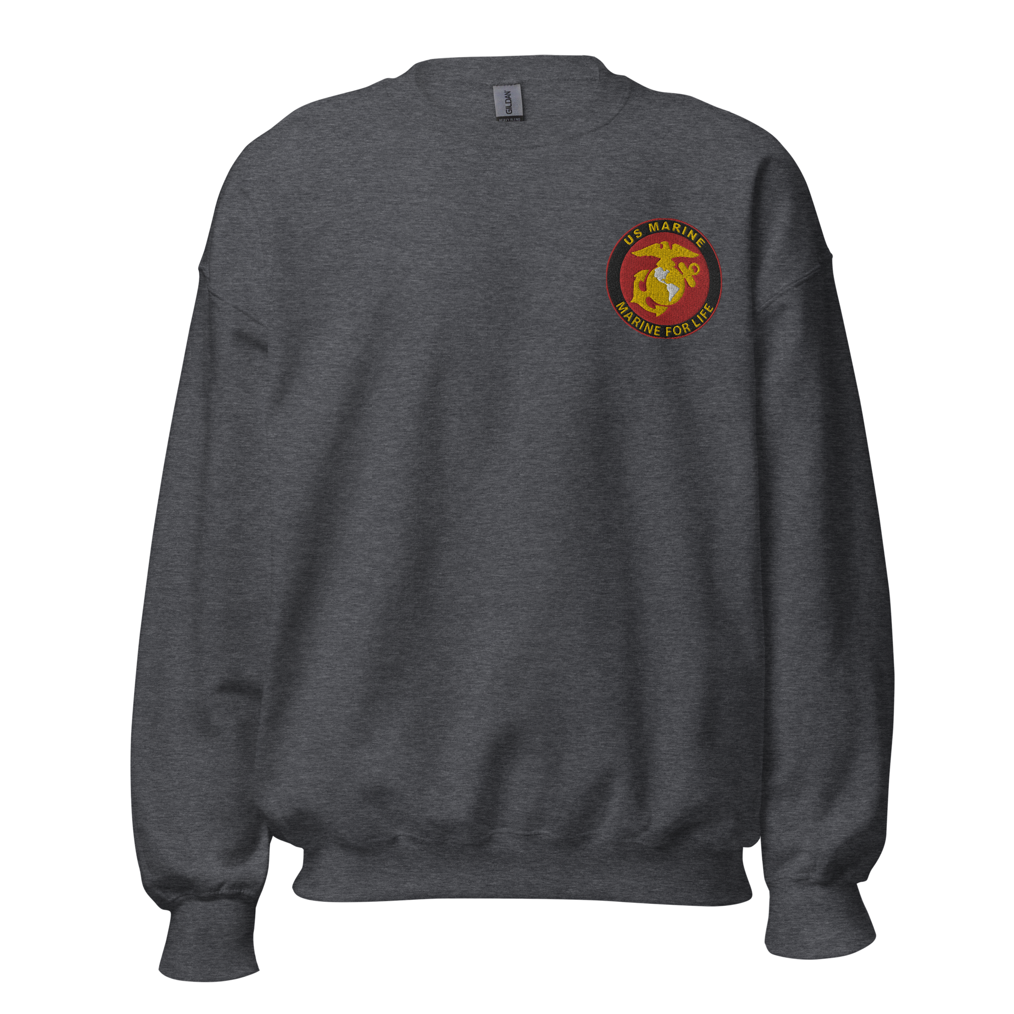 Custom MARlNE Ranks, Insignia Marine For Life Embroidered Unisex Sweatshirt