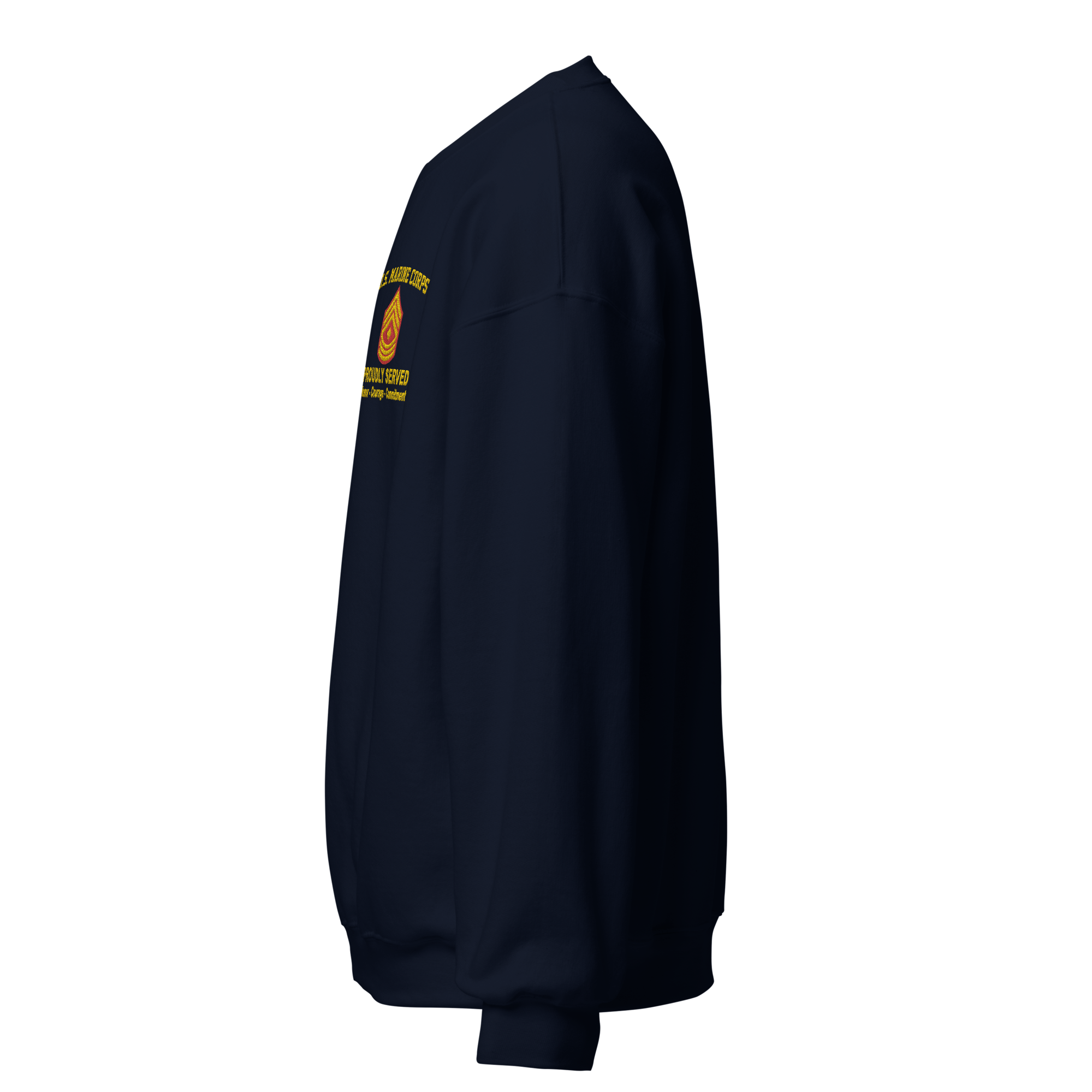 Custom MARlNE Ranks, Insignia Core Values Embroidered Unisex Sweatshirt