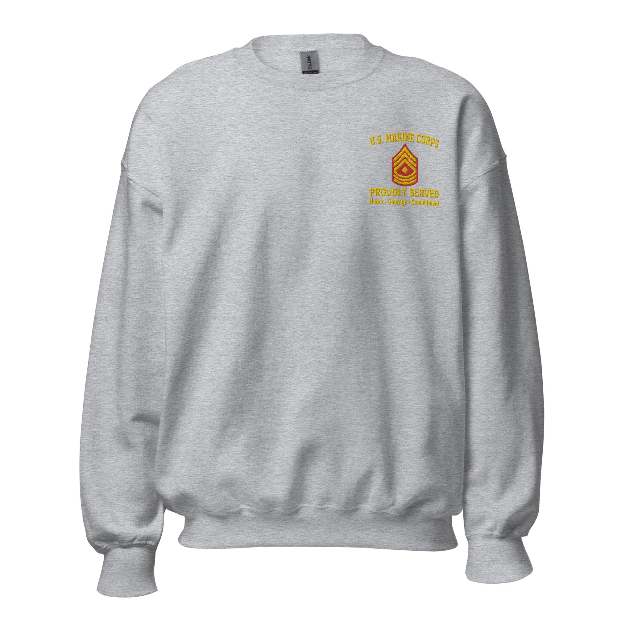 Custom MARlNE Ranks, Insignia Core Values Embroidered Unisex Sweatshirt