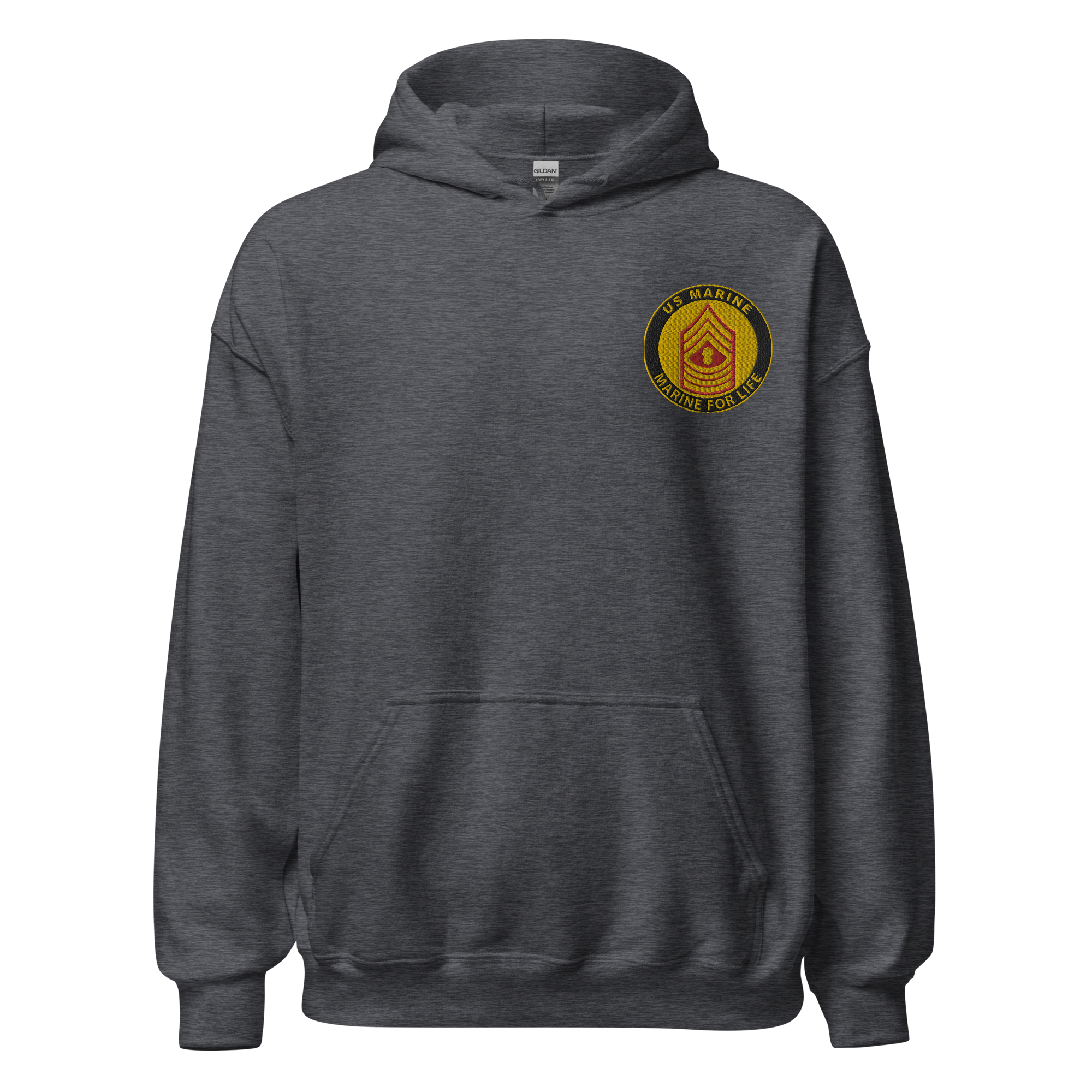 Custom MARlNE Ranks, Insignia Marine For Life Embroidered Unisex Hoodie
