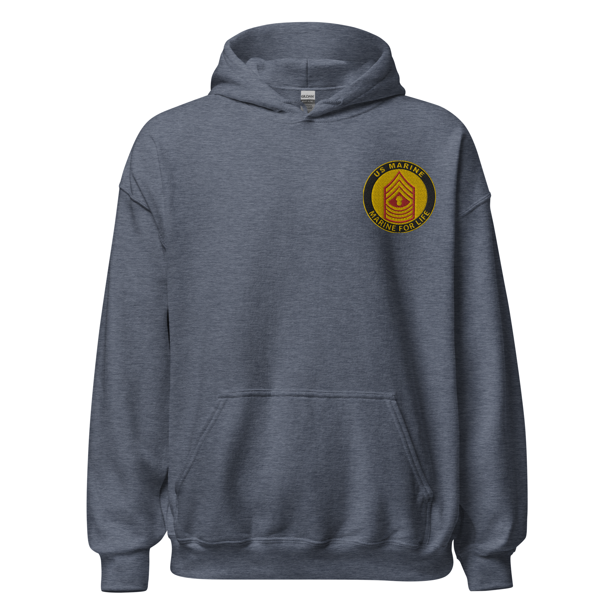 Custom MARlNE Ranks, Insignia Marine For Life Embroidered Unisex Hoodie