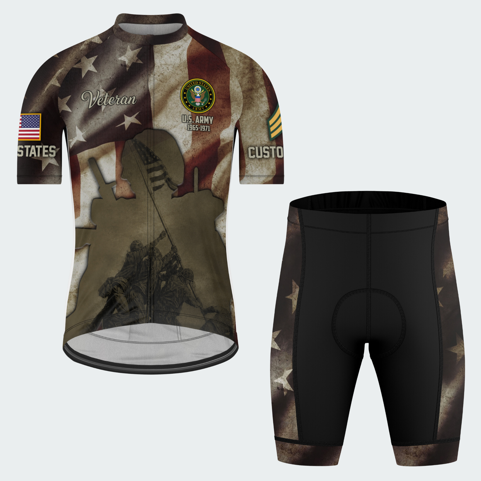 Men’s I Stand For The Flag Patriotic Veteran Cycling Jersey & Kit