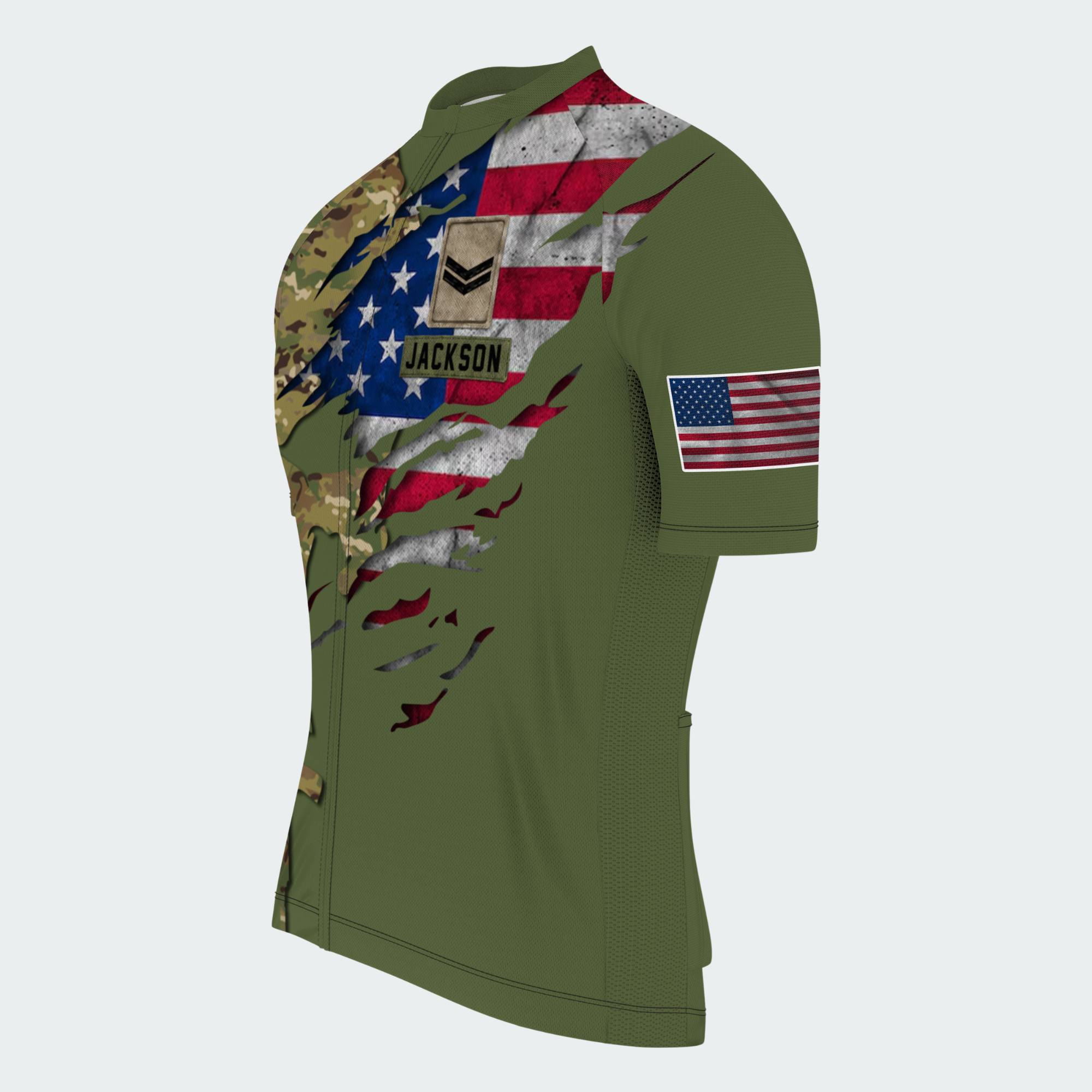 Men’s Personalized U.S. Army Veteran Dad Cycling Jersey & Kit