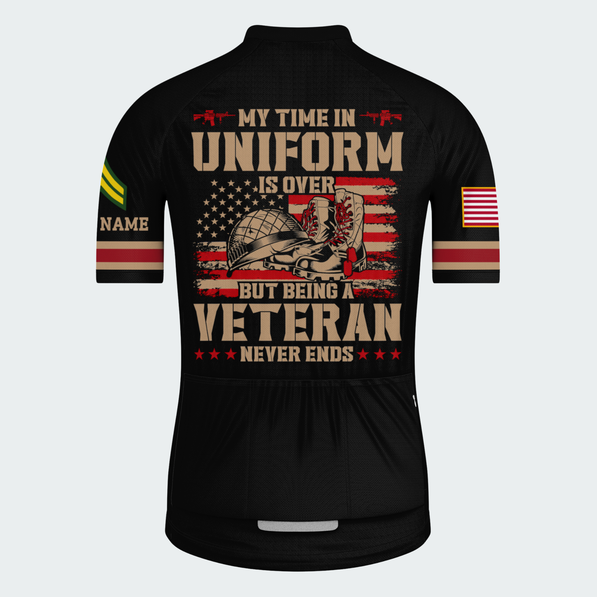 Men’s Personalized Veteran Never Ends Cycling Jersey & Kit