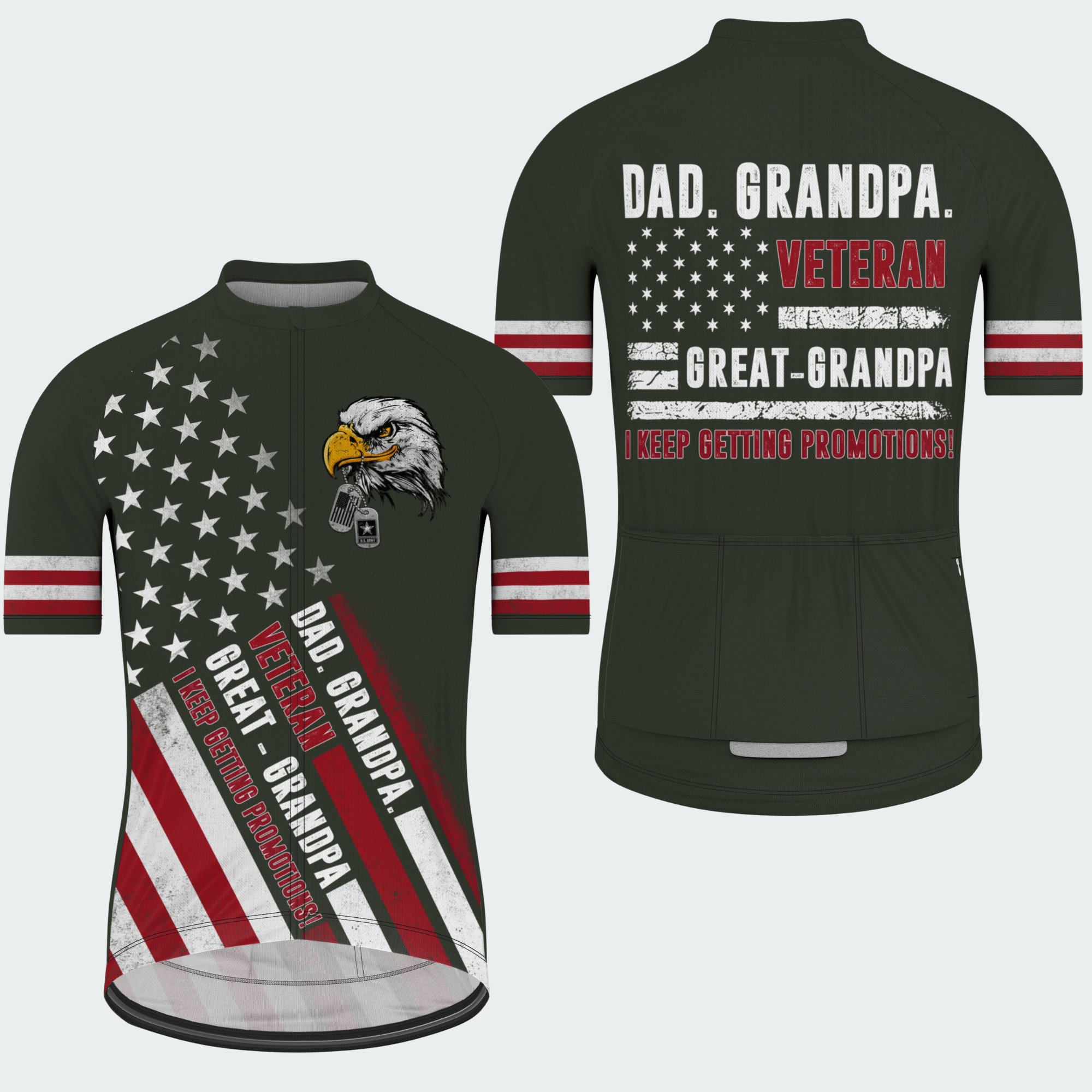 Men’s Personalized Army Veteran Family Pride Cycling Jersey & Kit