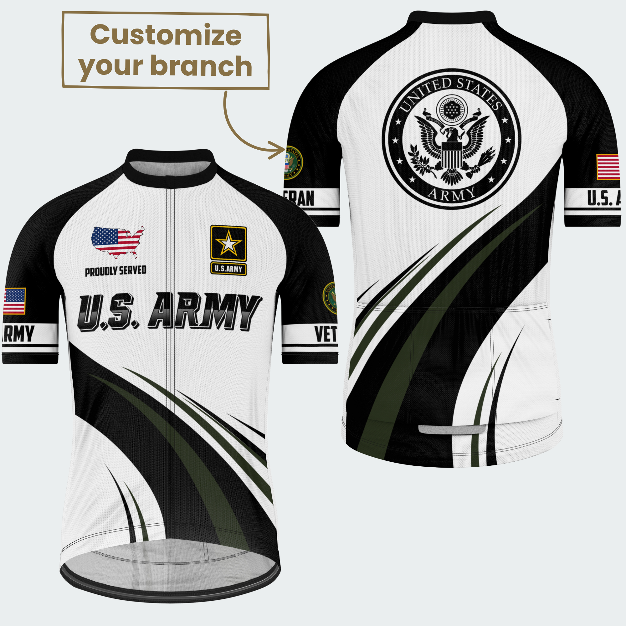 Men’s Personalized USA Veteran Pride Cycling Jersey & Kit