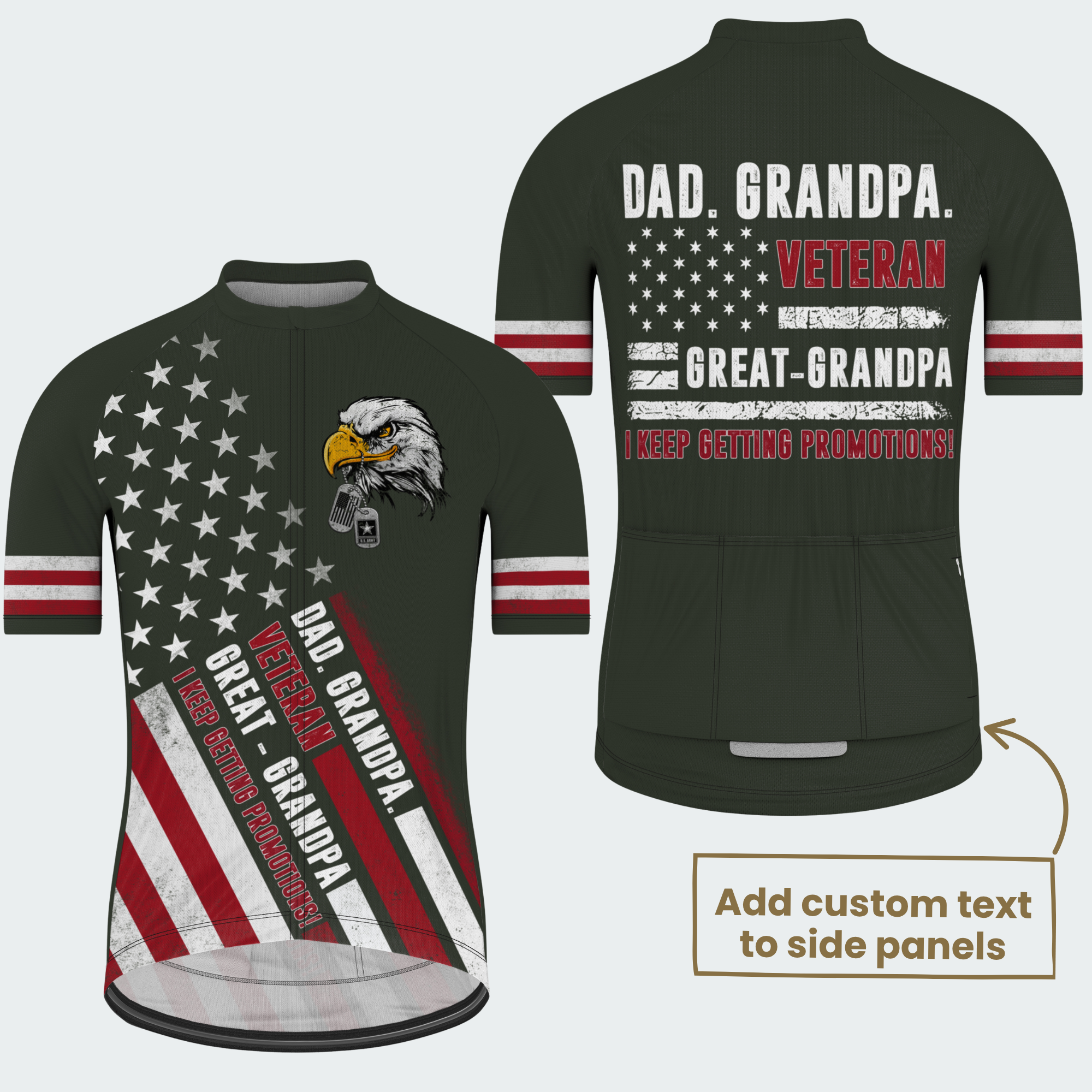 Men’s Personalized Army Veteran Family Pride Cycling Jersey & Kit