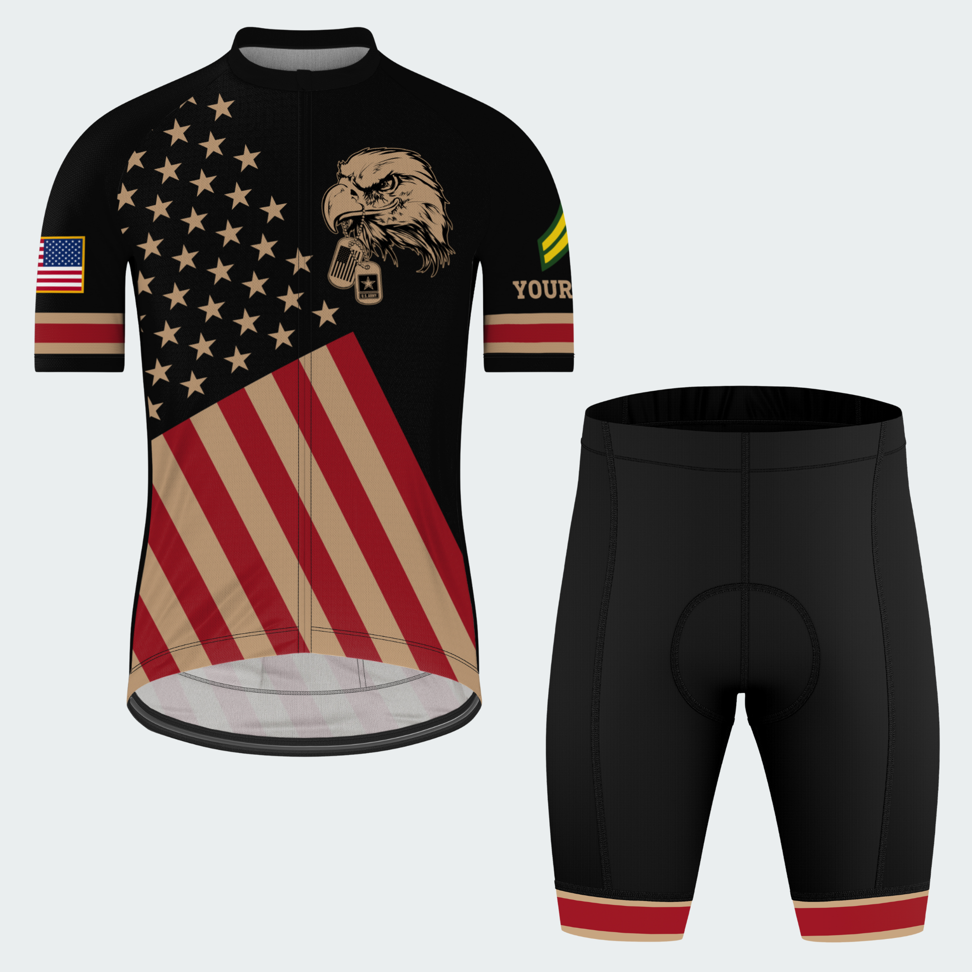 Men’s Personalized Veteran Never Ends Cycling Jersey & Kit