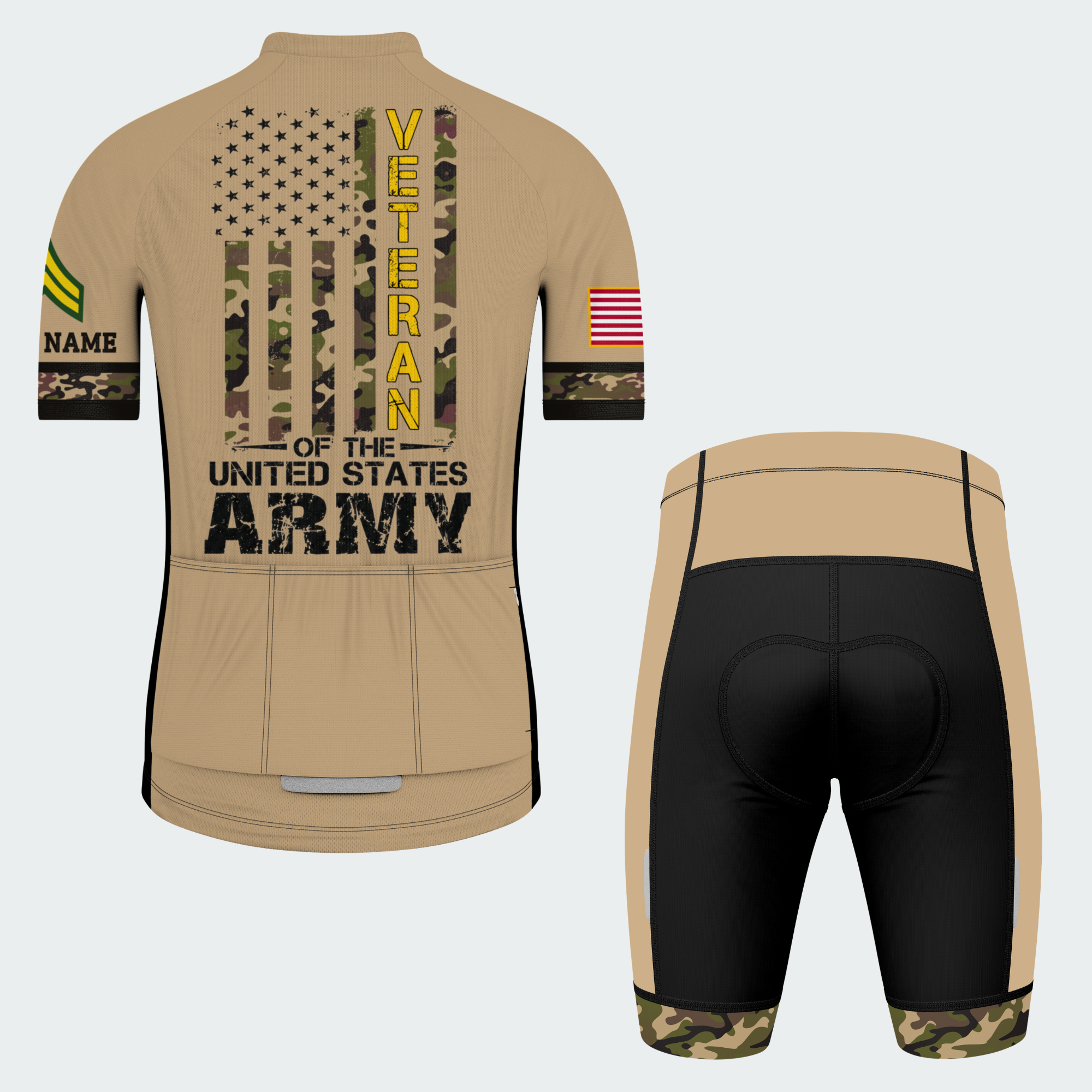 Men’s Personalized Army Veteran Pride Cycling Jersey & Kit