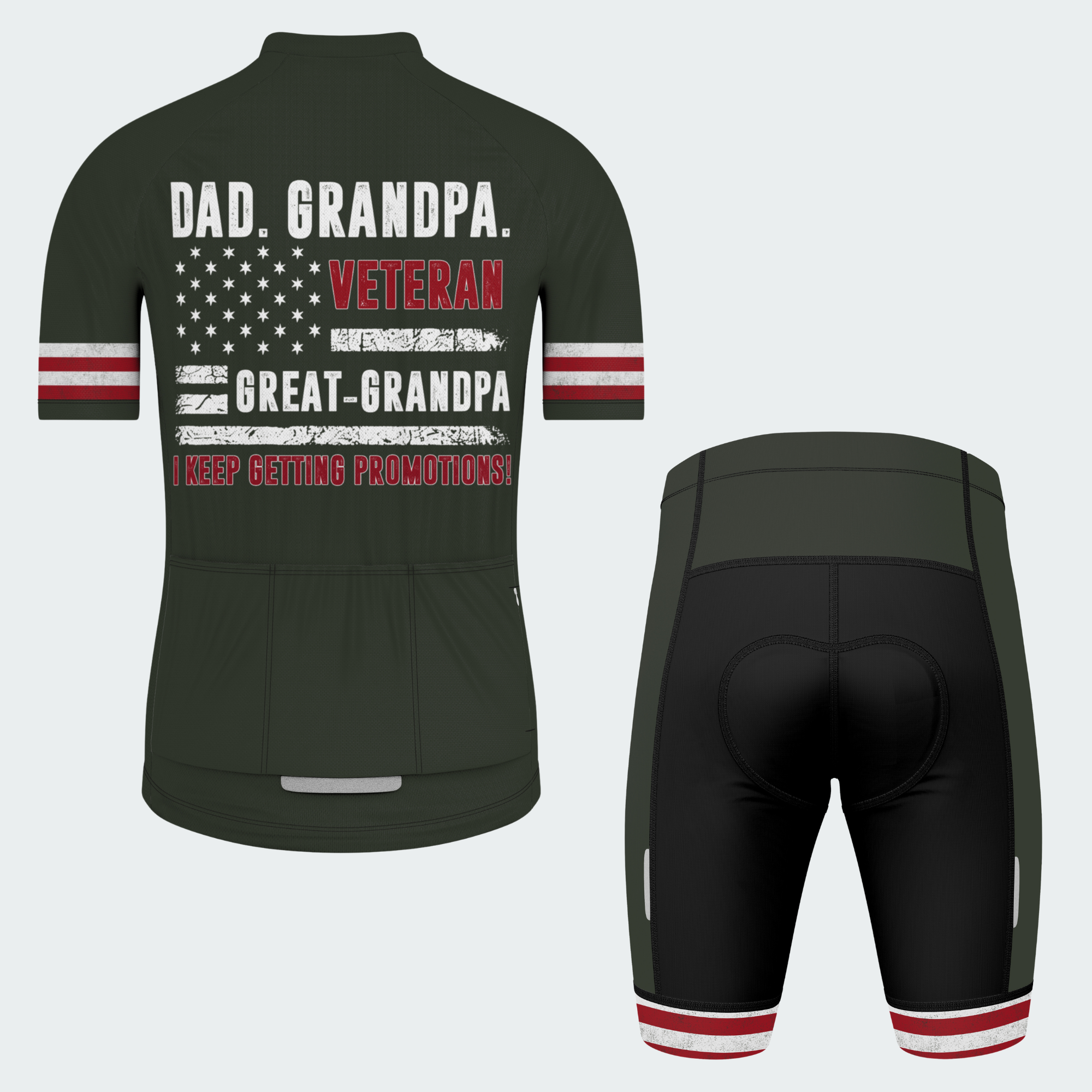Men’s Personalized Army Veteran Family Pride Cycling Jersey & Kit