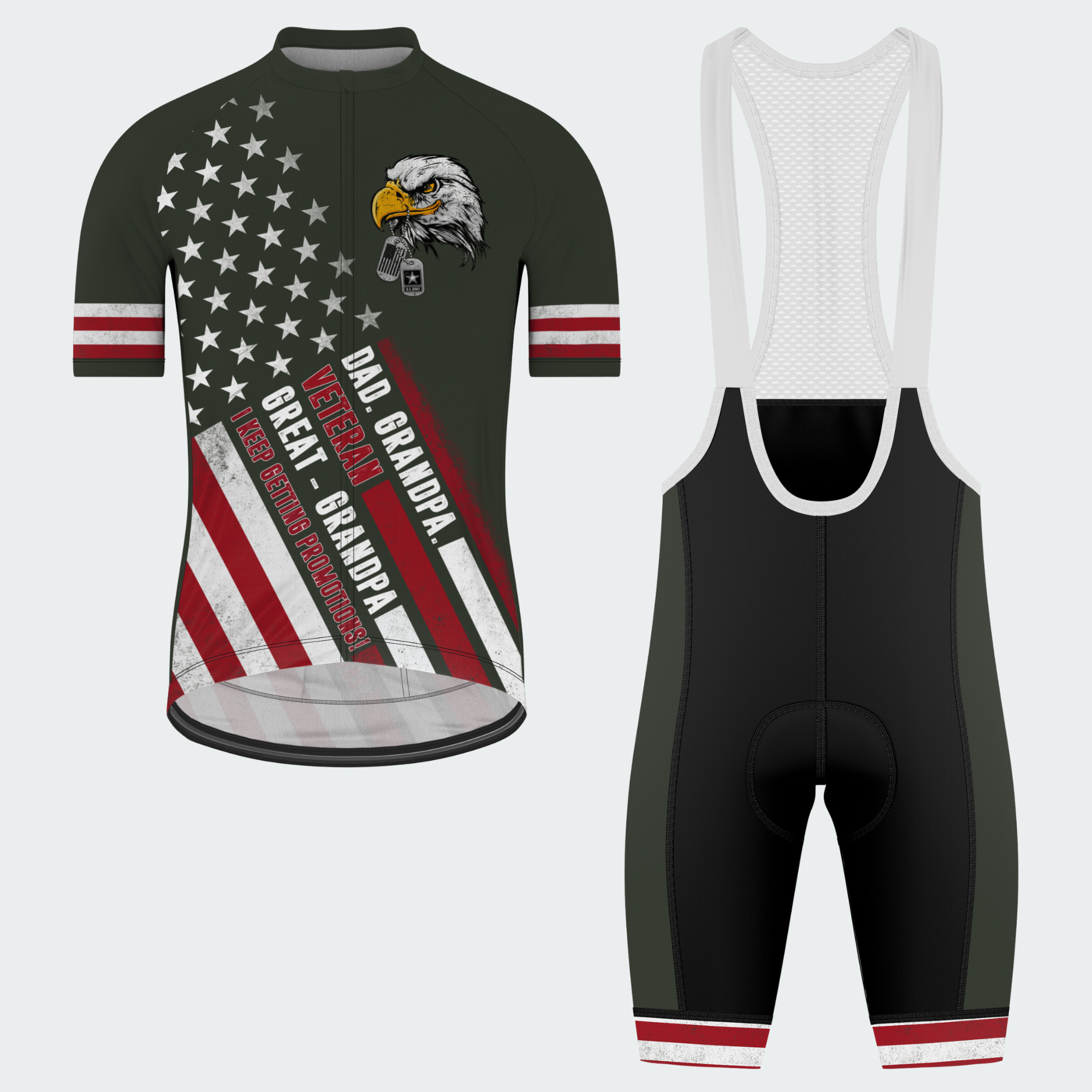 Men’s Personalized Army Veteran Family Pride Cycling Jersey & Kit