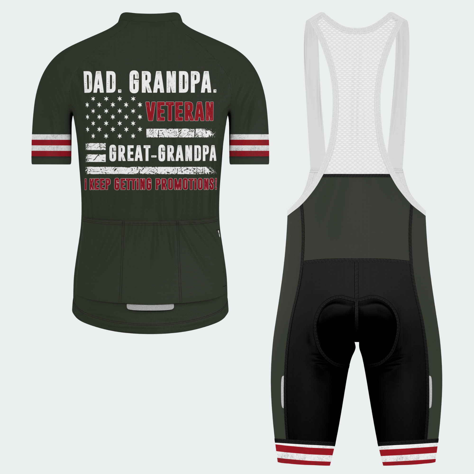 Men’s Personalized Army Veteran Family Pride Cycling Jersey & Kit