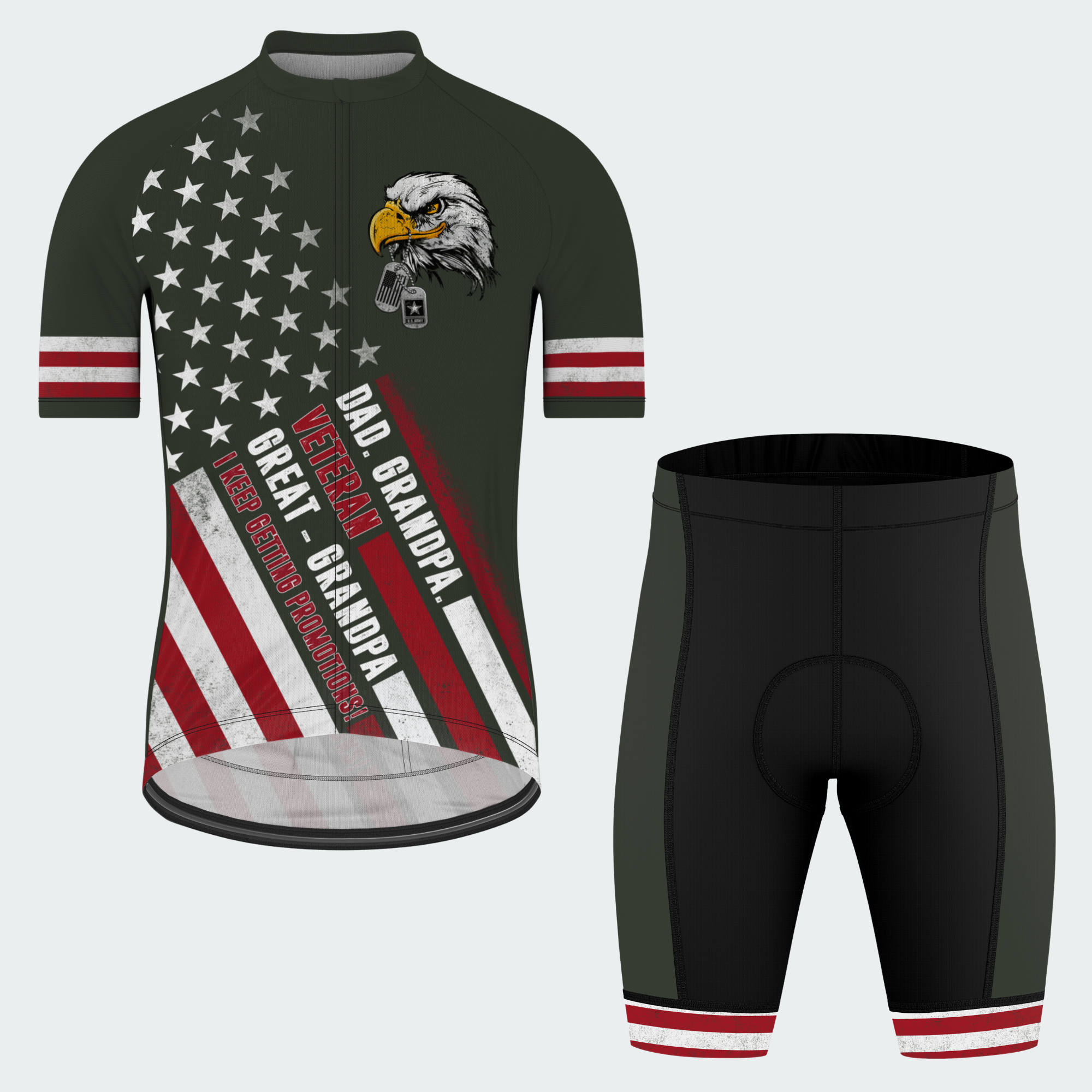 Men’s Personalized Army Veteran Family Pride Cycling Jersey & Kit