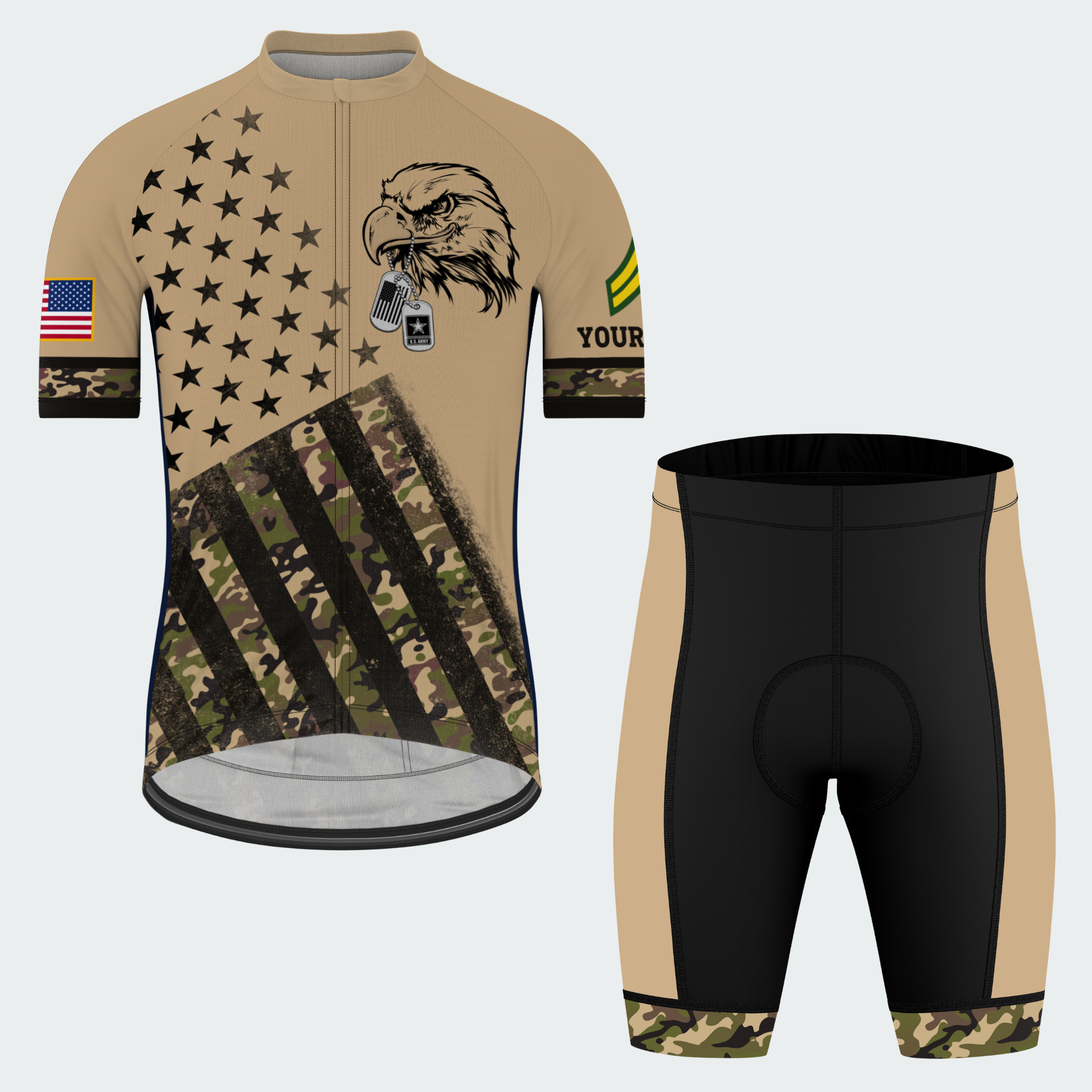 Men’s Personalized Army Veteran Pride Cycling Jersey & Kit