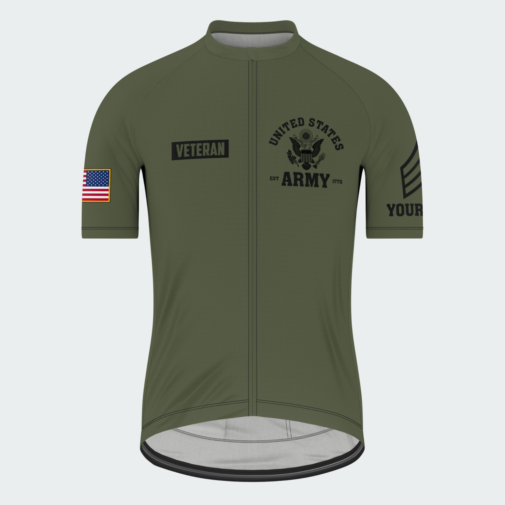 Men’s Personalized Proud Army Veteran Cycling Jersey & Kit