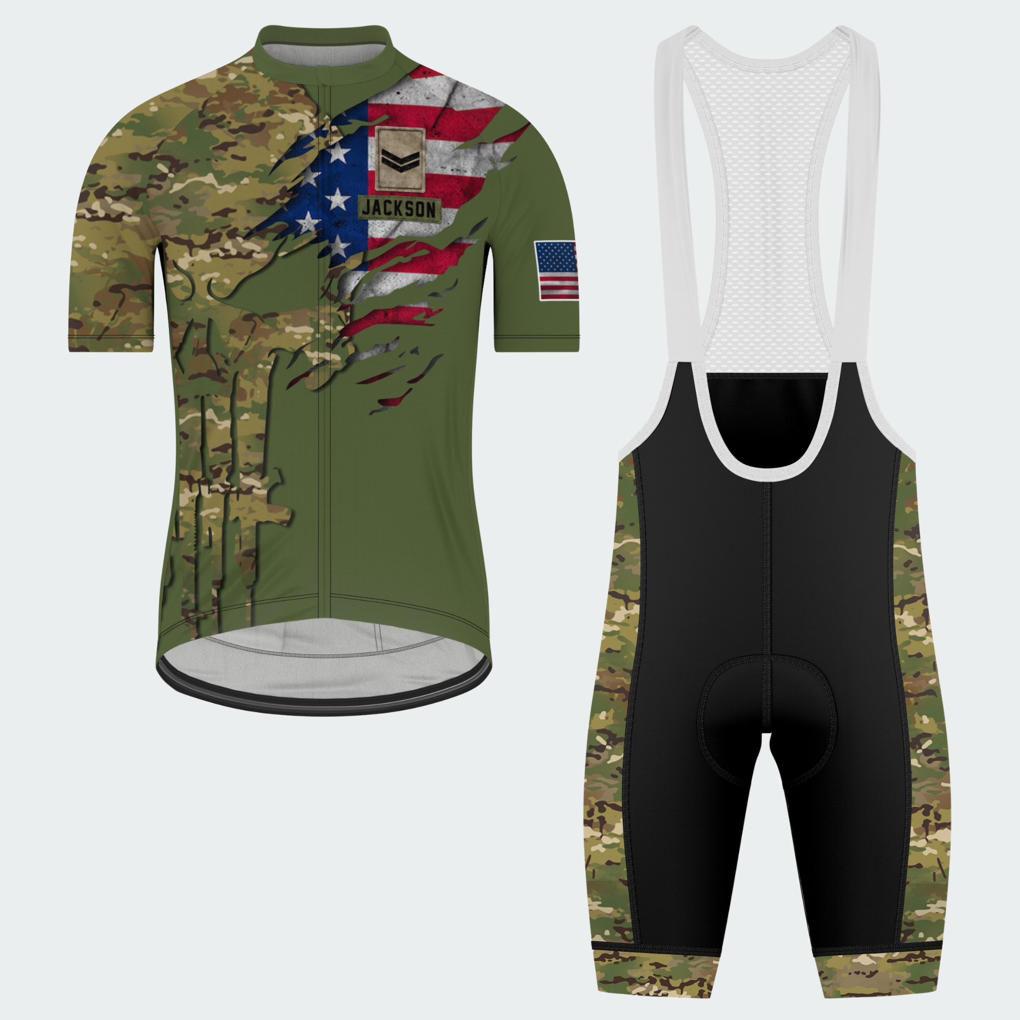 Men’s Personalized U.S. Army Veteran Dad Cycling Jersey & Kit