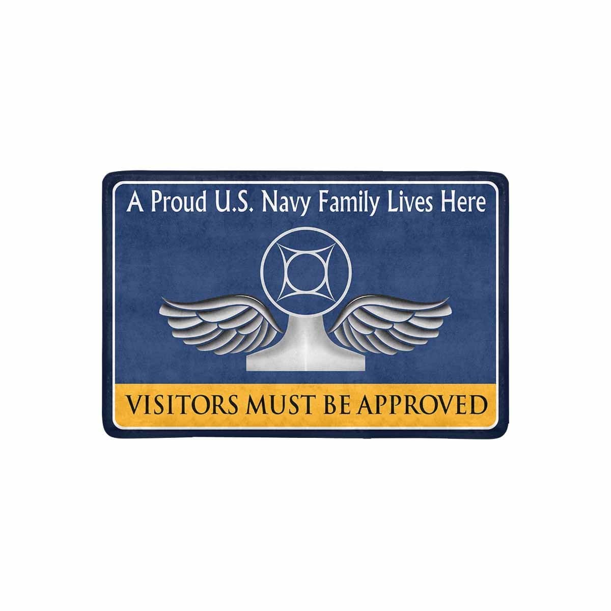 Navy Air Traffic Controller Navy AC Family Doormat - Visitors must be approved (23,6 inches x 15,7 inches)-Doormat-Navy-Rate-Veterans Nation