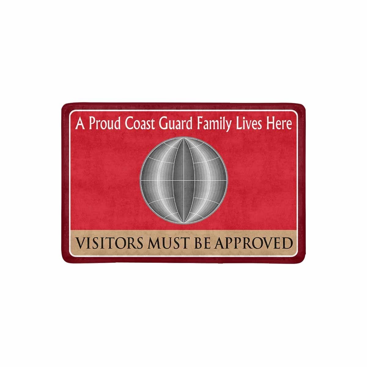 US Coast Guard Electrician's Mate EM Logo Family Doormat - Visitors must be approved (23.6 inches x 15.7 inches)-Doormat-USCG-Rate-Veterans Nation