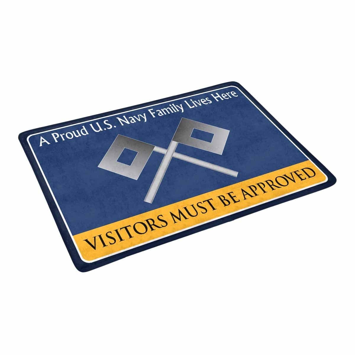 U.S Navy Signalman Navy SN Family Doormat - Visitors must be approved (23,6 inches x 15,7 inches)-Doormat-Navy-Rate-Veterans Nation