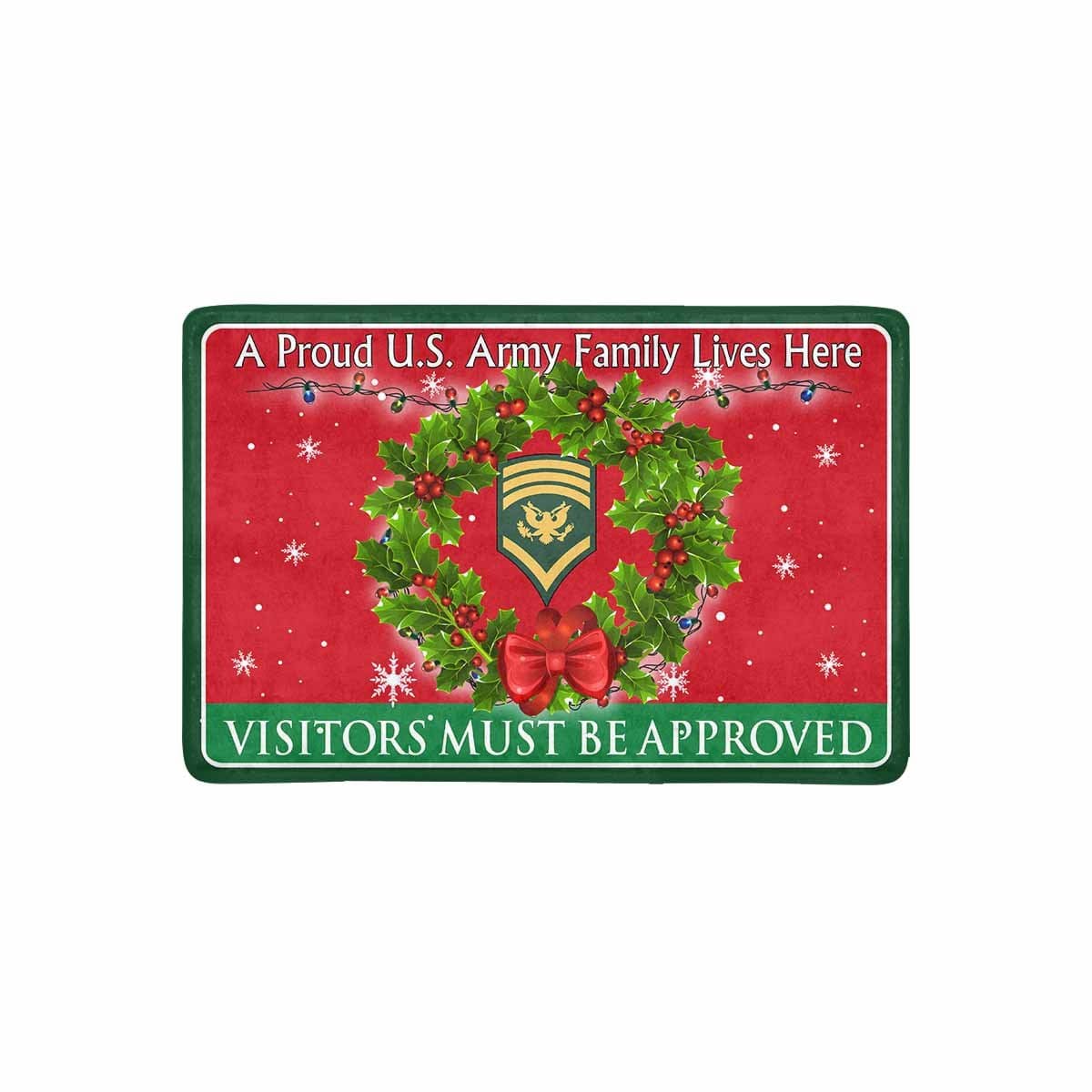 US Army E-8 SPC E8 Specialist Ranks - Visitors must be approved Christmas Doormat-Doormat-Army-Ranks-Veterans Nation