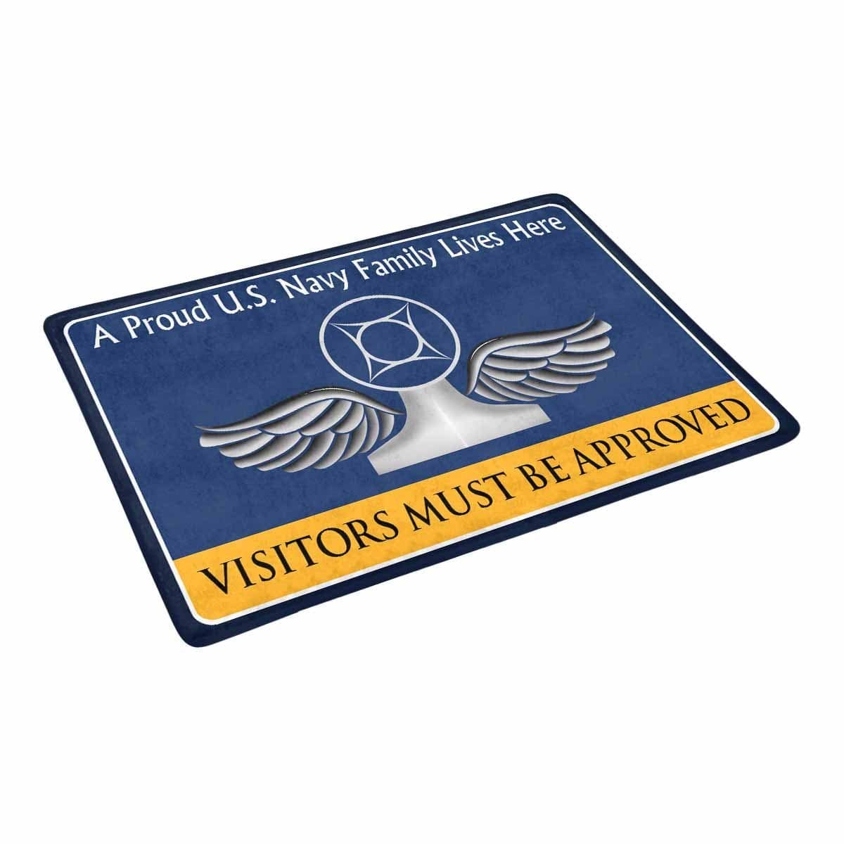 Navy Air Traffic Controller Navy AC Family Doormat - Visitors must be approved (23,6 inches x 15,7 inches)-Doormat-Navy-Rate-Veterans Nation