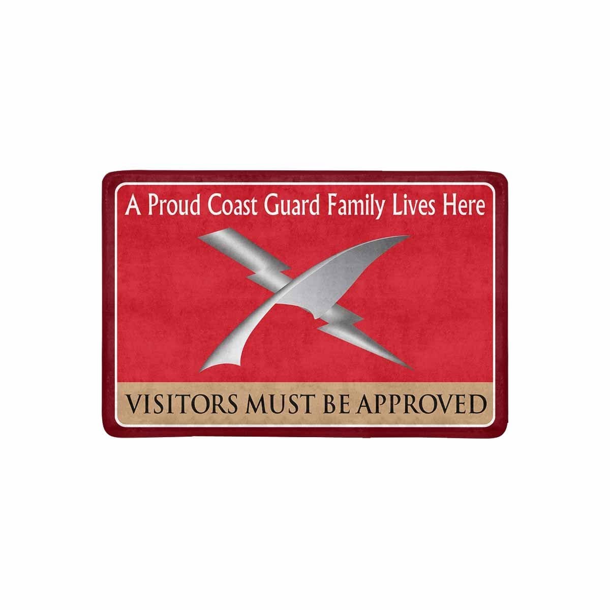 US Coast Guard Intelligence Specialist IS Logo Family Doormat - Visitors must be approved (23.6 inches x 15.7 inches)-Doormat-USCG-Rate-Veterans Nation