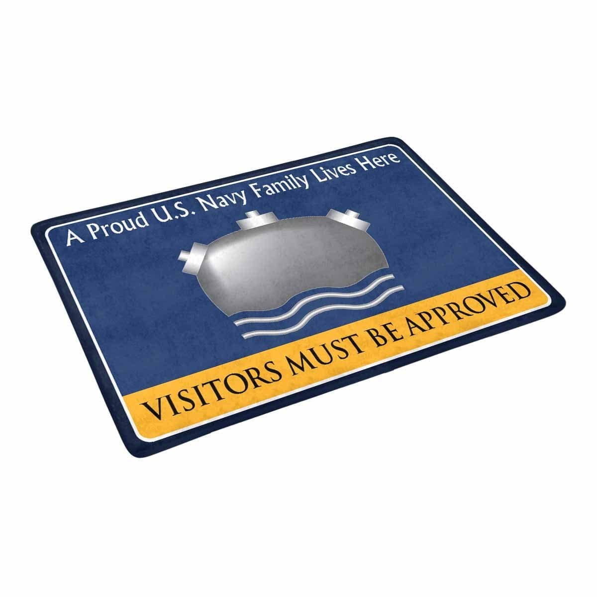 Navy Mineman Navy MN Family Doormat - Visitors must be approved (23,6 inches x 15,7 inches)-Doormat-Navy-Rate-Veterans Nation