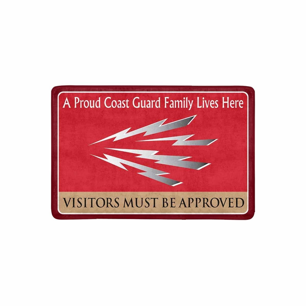 US Coast Guard Telecommunications Specialist TC Logo Family Doormat - Visitors must be approved (23.6 inches x 15.7 inches)-Doormat-USCG-Rate-Veterans Nation