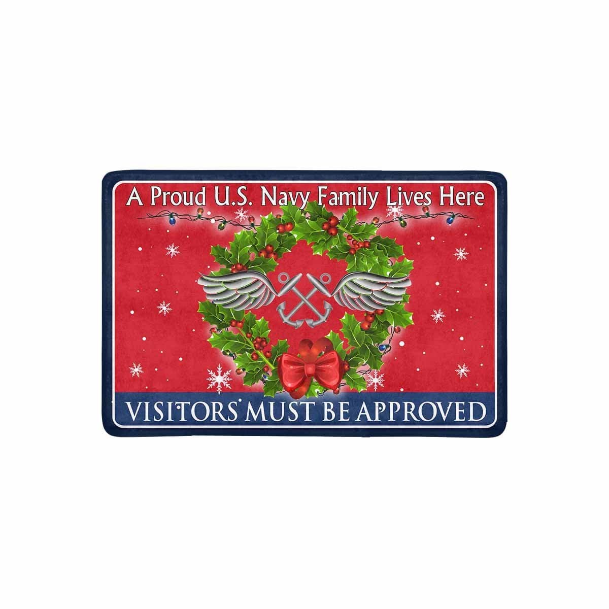 U.S Navy Aviation Boatswain's Mate Navy AB - Visitors must be approved - Christmas Doormat-Doormat-Navy-Rate-Veterans Nation
