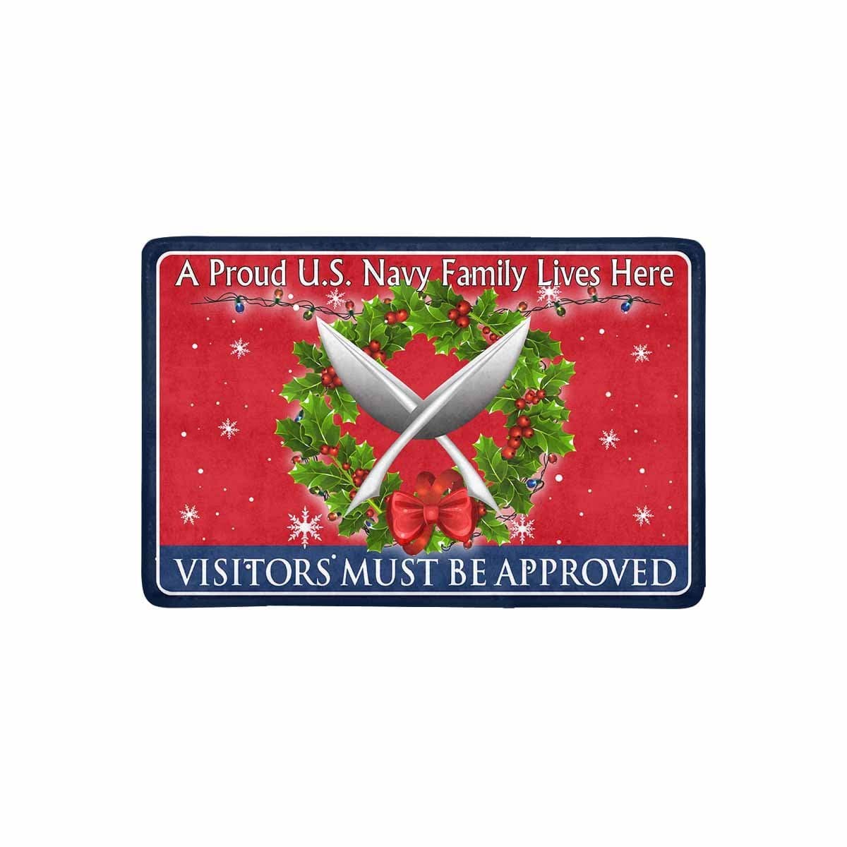 U.S Navy Yeoman Navy YN - Visitors must be approved - Christmas Doormat-Doormat-Navy-Rate-Veterans Nation