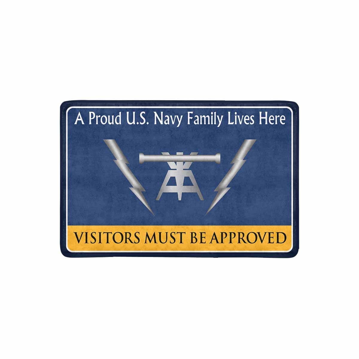 Navy Fire Controlman Navy FC Family Doormat - Visitors must be approved (23,6 inches x 15,7 inches)-Doormat-Navy-Rate-Veterans Nation