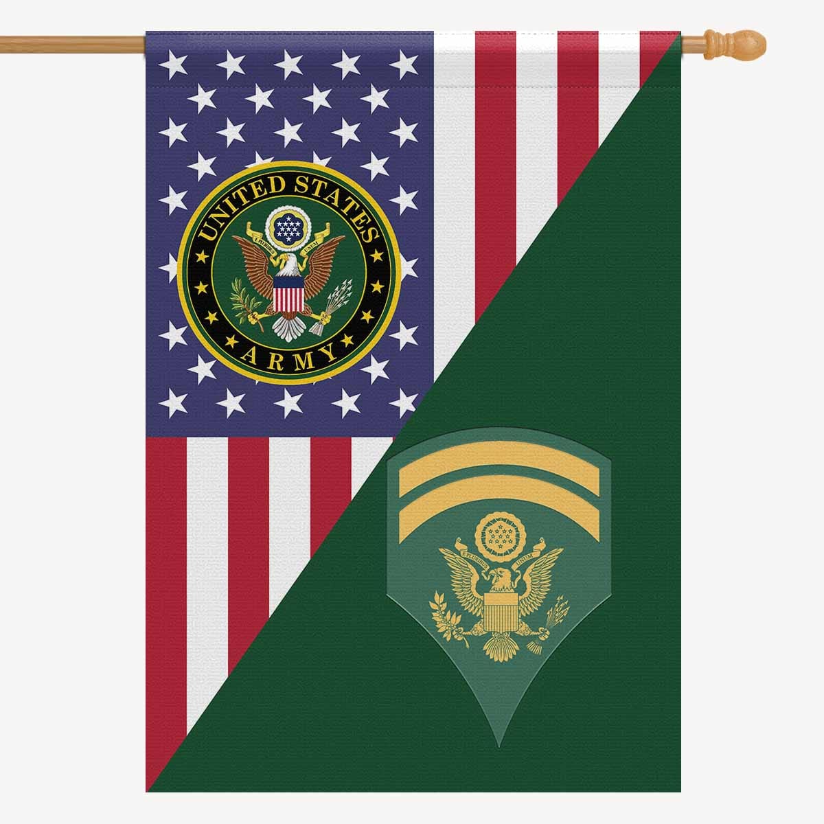 US Army E-6 SPC E6 SP6 Specialist 6 Specialist 1st Class House Flag 28 Inch x 40 Inch 2-Side Printing-HouseFlag-Army-Ranks-Veterans Nation