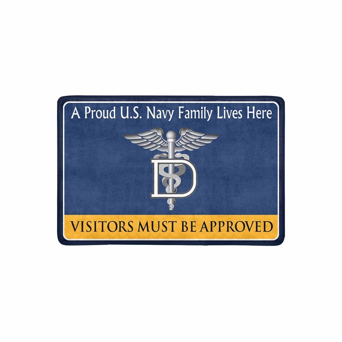 Navy Dental Technician Navy DT Family Doormat - Visitors must be approved (23,6 inches x 15,7 inches)-Doormat-Navy-Rate-Veterans Nation