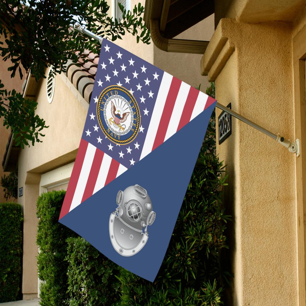 US Navy Diver Navy ND House Flag 28 inches x 40 inches Twin-Side Printing-HouseFlag-Navy-Rate-Veterans Nation