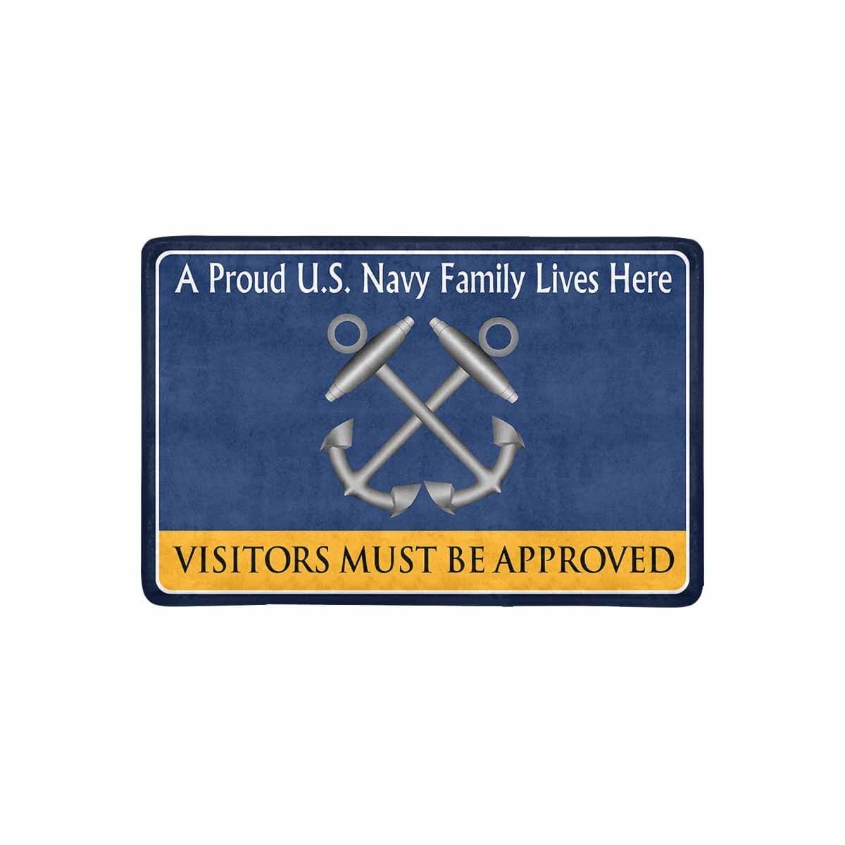 U.S Navy Boatswain's Mate Navy BM Family Doormat - Visitors must be approved (23,6 inches x 15,7 inches)-Doormat-Navy-Rate-Veterans Nation