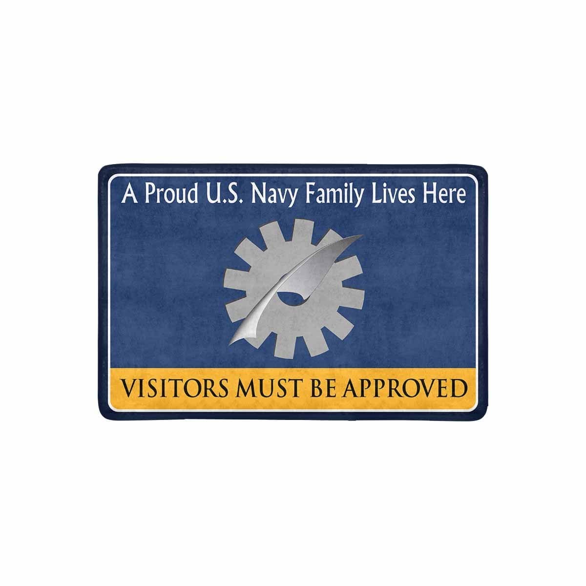 Navy Data Processing Technician Navy DP Family Doormat - Visitors must be approved (23,6 inches x 15,7 inches)-Doormat-Navy-Rate-Veterans Nation