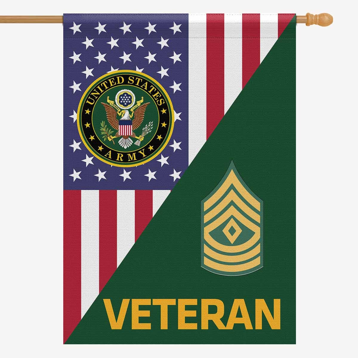 US Army E-8 First Sergeant E8 1SG Veteran House Flag 28 Inch x 40 Inch 2-Side Printing-HouseFlag-Army-Ranks-Veterans Nation