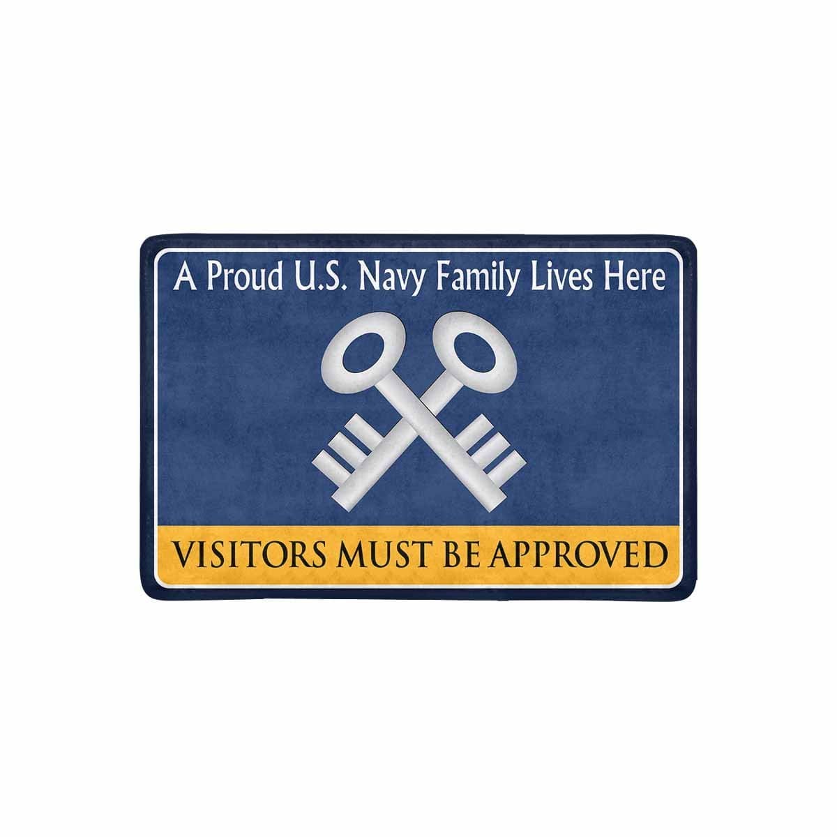 U.S Navy Logistics specialist Navy LS Family Doormat - Visitors must be approved (23,6 inches x 15,7 inches)-Doormat-Navy-Rate-Veterans Nation