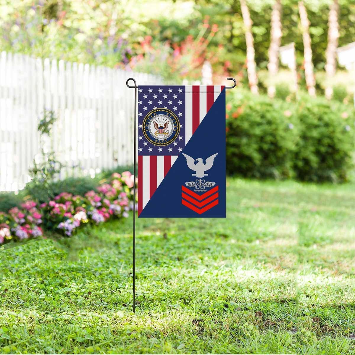 U.S Navy Naval aircrewman Navy AW E-6 Red Stripe Garden Flag/Yard Flag 12 inches x 18 inches Twin-Side Printing-GDFlag-Navy-Rating-Veterans Nation
