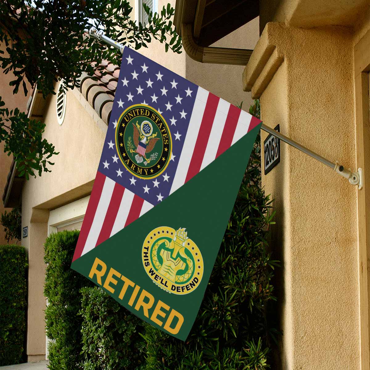 US Army Drill Sergeant Retired House Flag 28 Inch x 40 Inch Twin-Side Printing-HouseFlag-Army-Branch-Veterans Nation