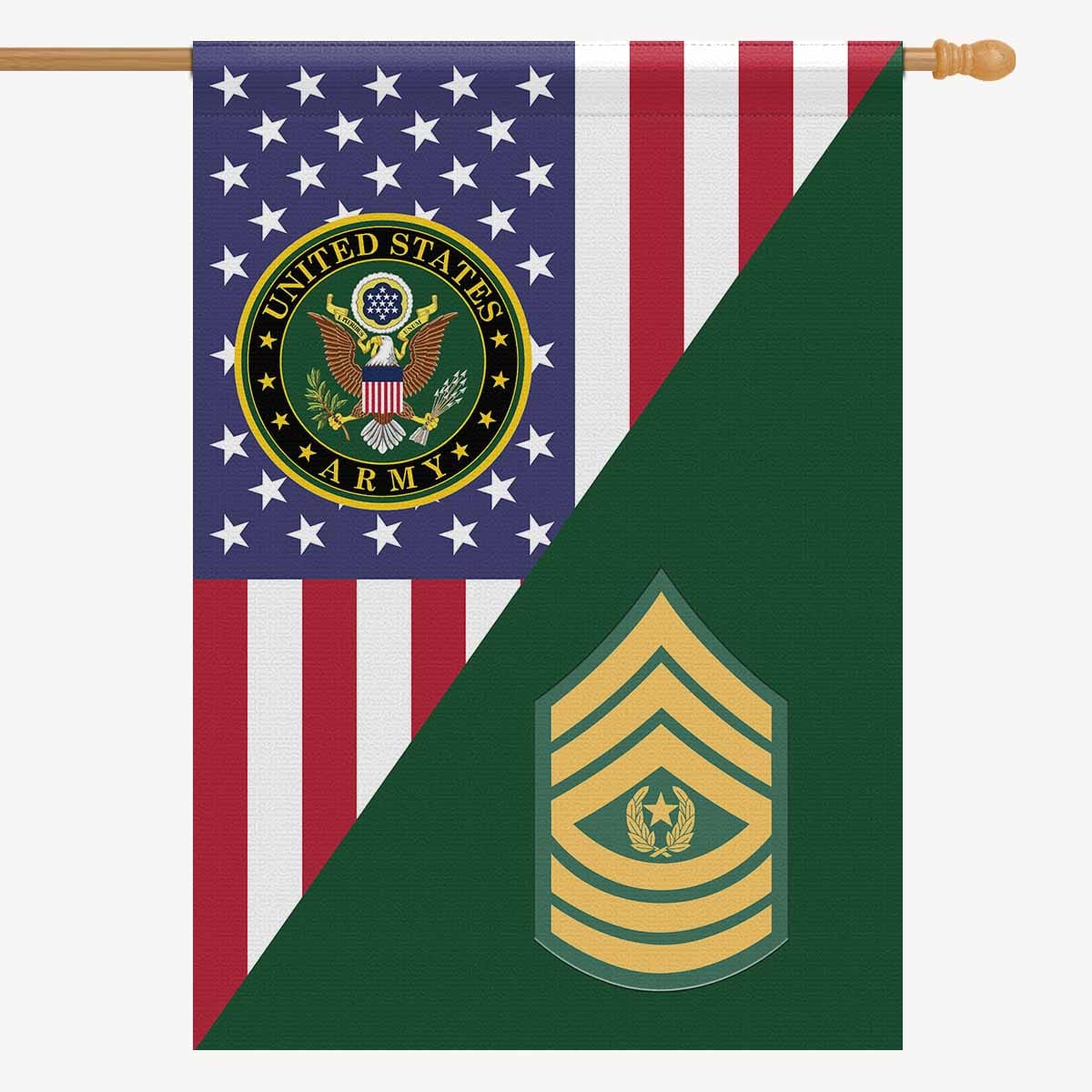 US Army E-9 Command Sergeant Major E9 CSM House Flag 28 Inch x 40 Inch 2-Side Printing-HouseFlag-Army-Ranks-Veterans Nation