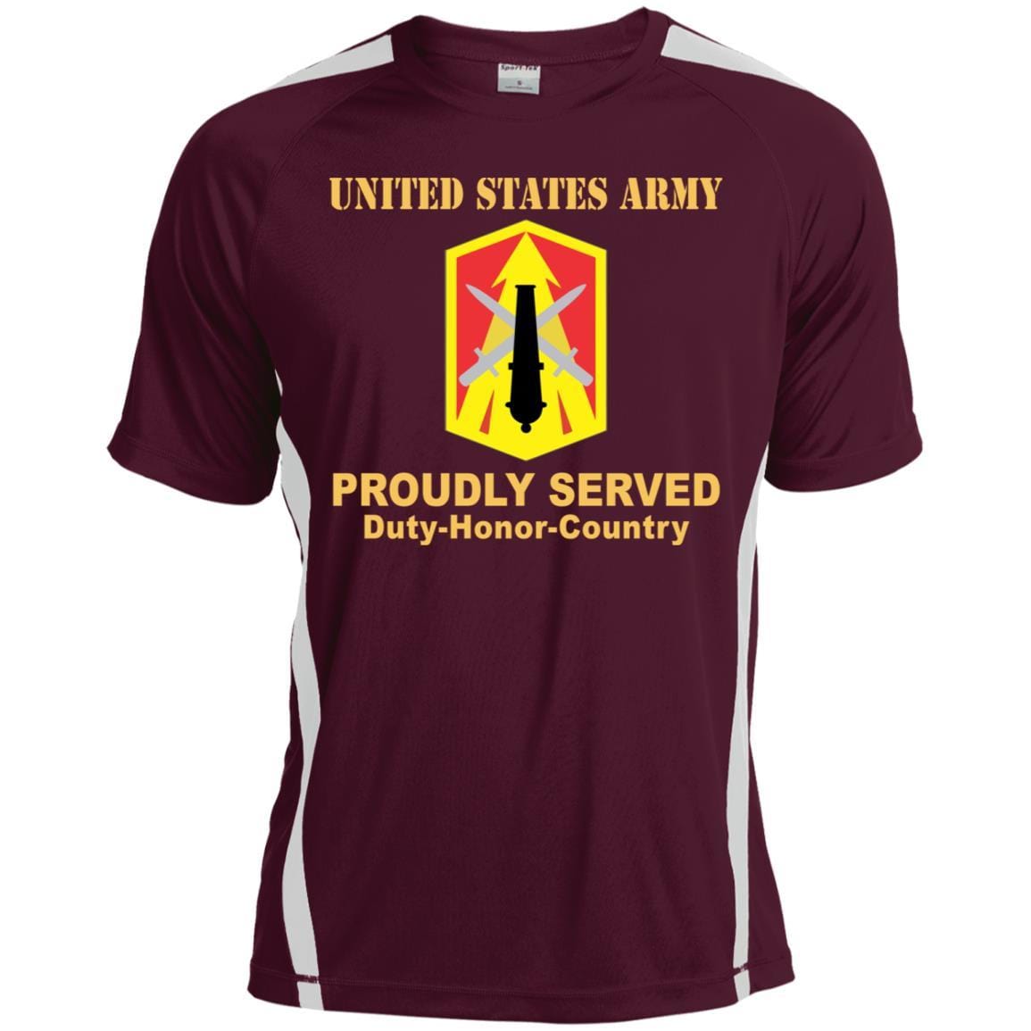 US ARMY 214TH FIRES BRIGADE - Proudly Served T-Shirt On Front For Men-TShirt-Army-Veterans Nation