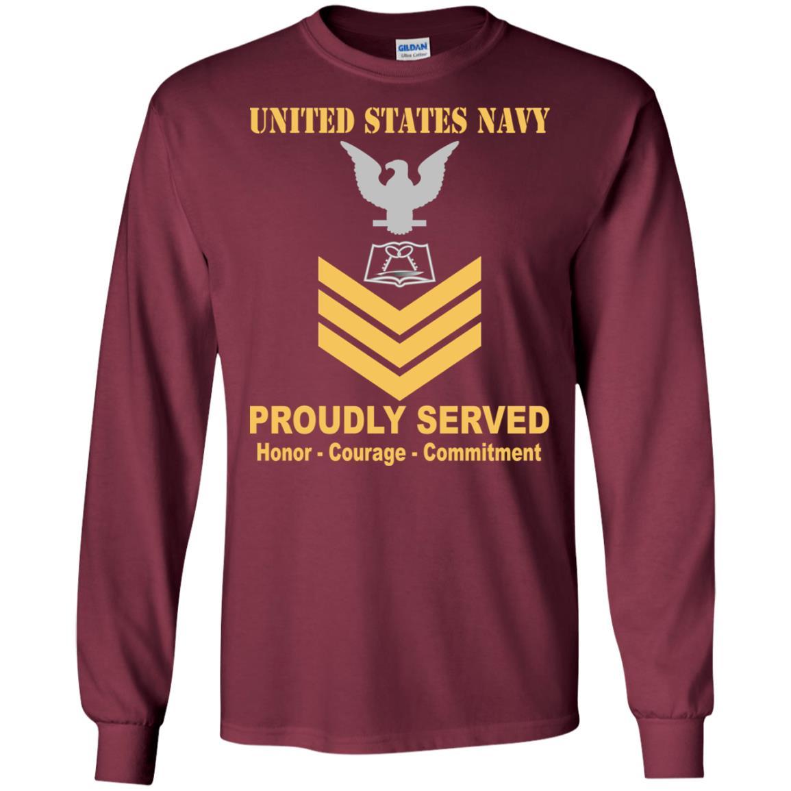 Navy Mess Management Specialist Navy MS E-6 Rating Badges Proudly Served T-Shirt For Men On Front-TShirt-Navy-Veterans Nation