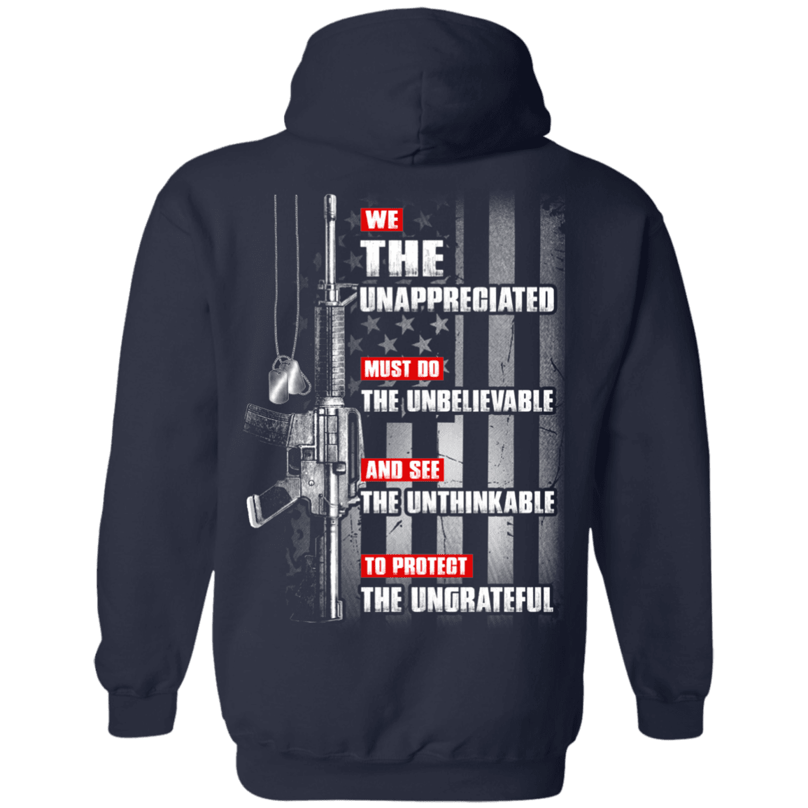 Military T-Shirt "UNAPPRECIATED VETERAN" - Men Back-TShirt-General-Veterans Nation